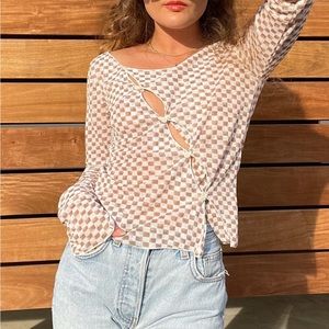 Checkered top with cutouts